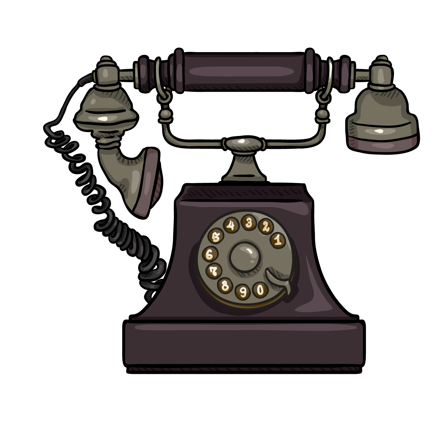 An old rotary telephone.