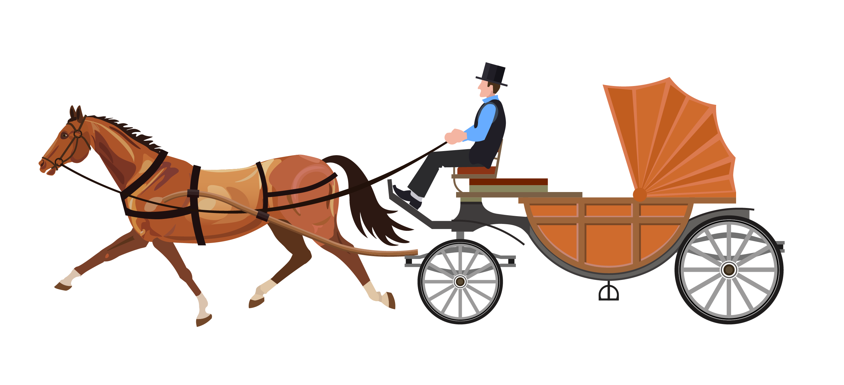 A horse drawn carriage.