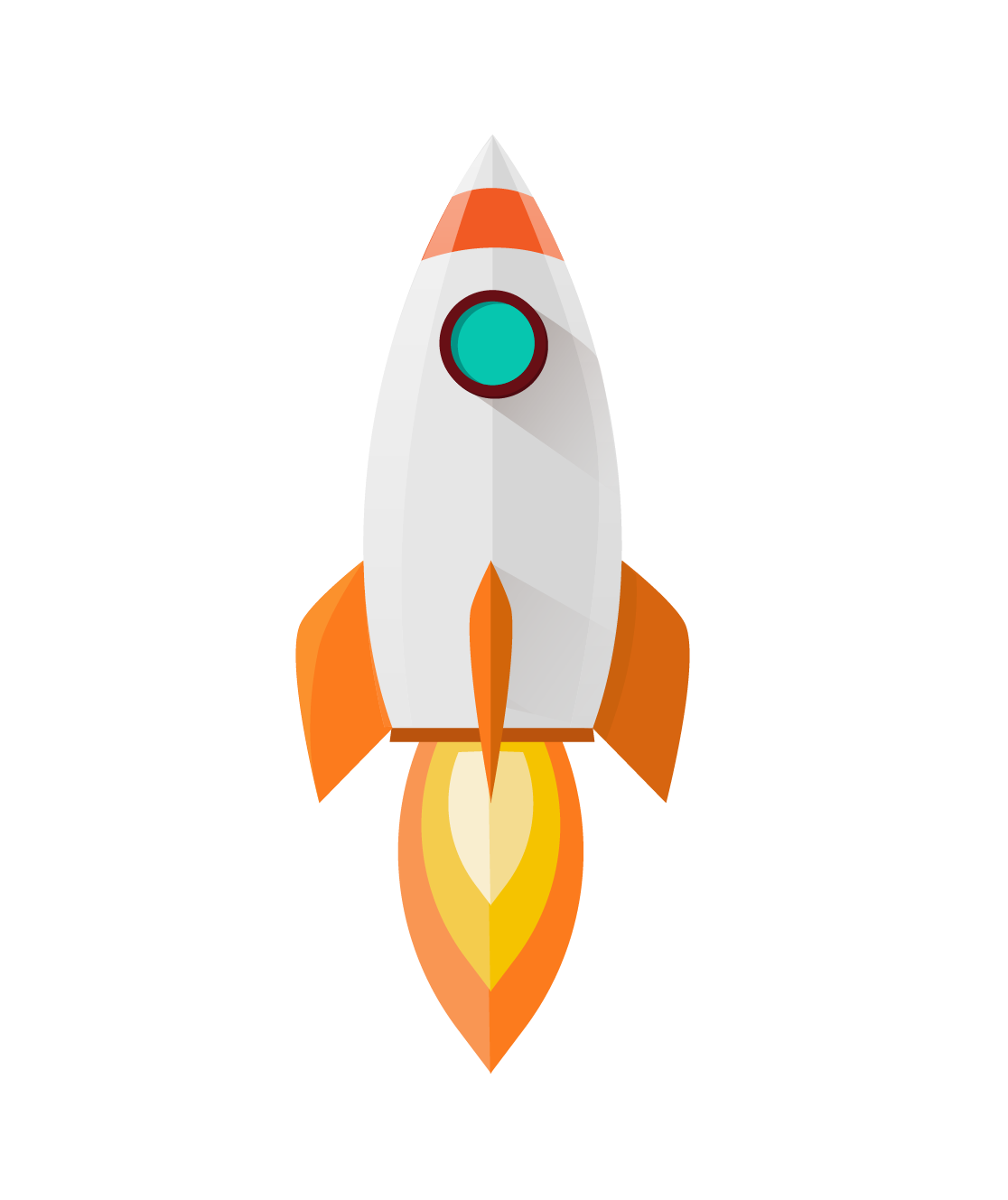 A rocket ship taking off