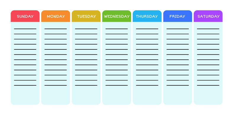 Weekday Table Chart Make a Chart