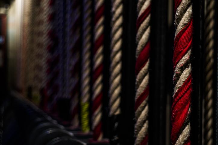 backstage ropes in a theater