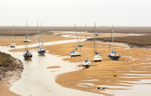 boats in low tide