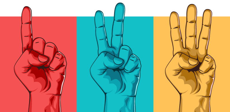 hands counting to three