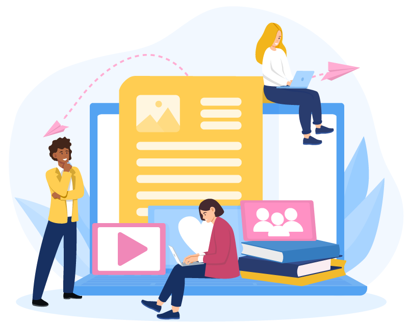 students creating digital content