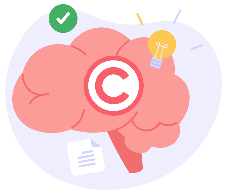 illustrated concept of intelectual property