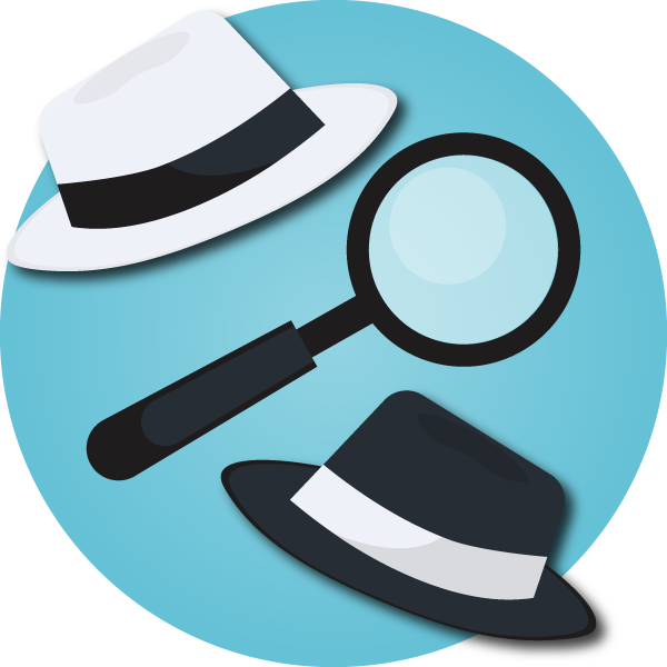 black had and white hat illustration