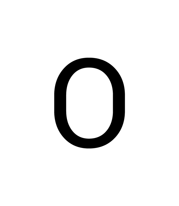 Letter O, symbol for oxygen