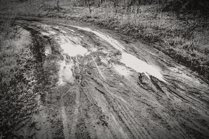 muddy country road