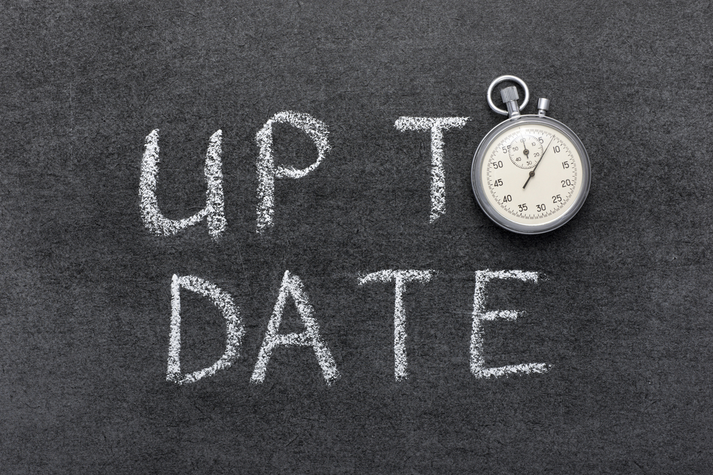 sign that says 'Up to Date'