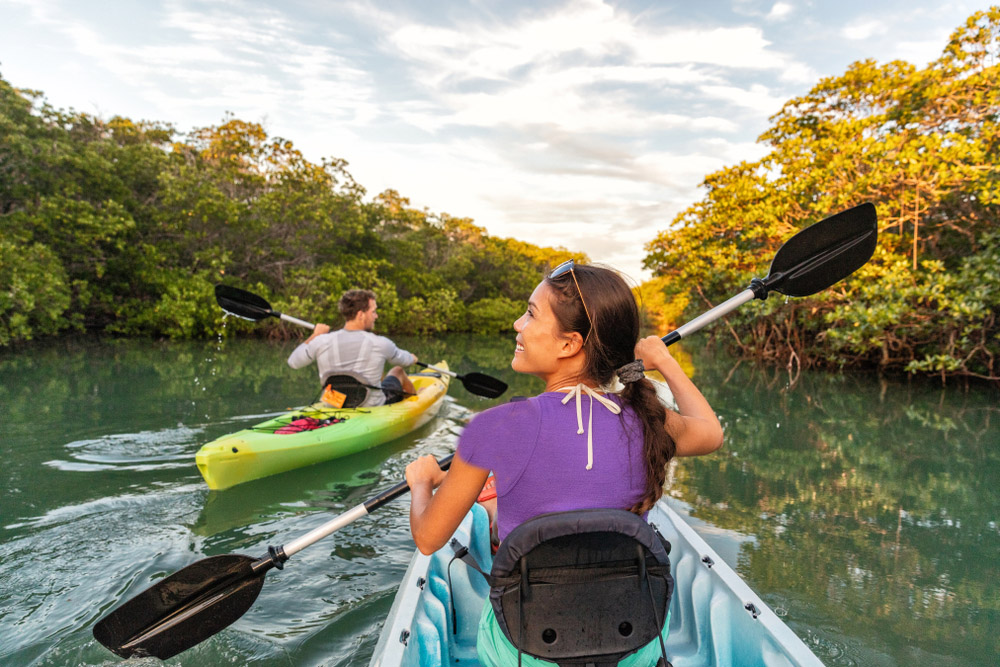 woman in kayak