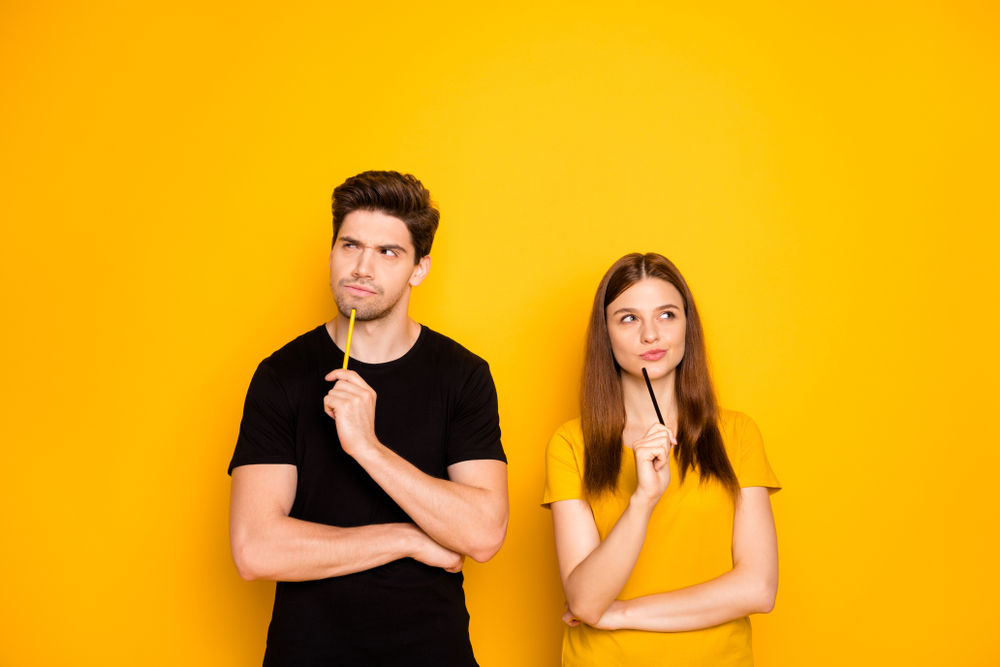 boy and girl thinking
