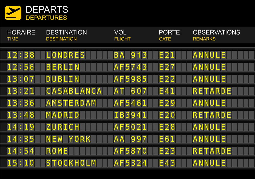 Airport Departure Schedule