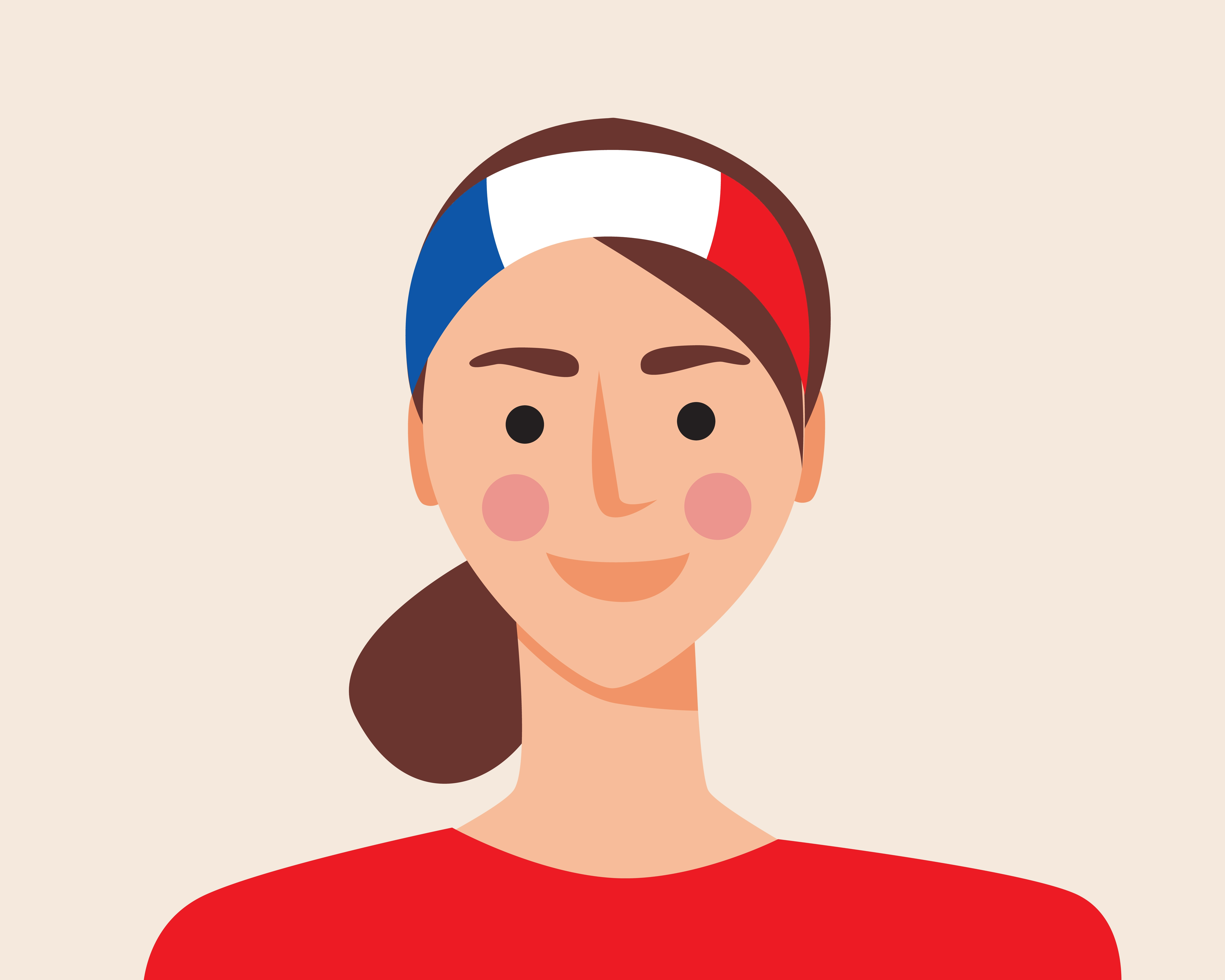 girl wearing a french flag colored headband