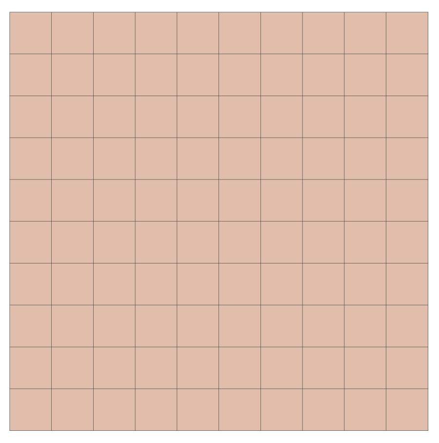 ten by ten grid completely shaded