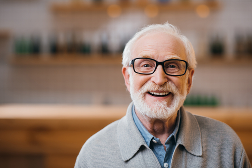 elderly man with glasses