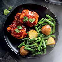 Roasted chicken with potatoes