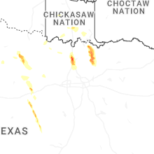 Regional Hail Map for Dallas, TX - Sunday, September 21, 2025