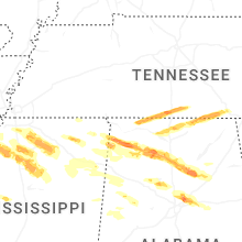 Regional Hail Map for Florence, AL - Thursday, February 26, 2026