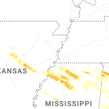 Regional Hail Map for Memphis, TN - Thursday, February 26, 2026