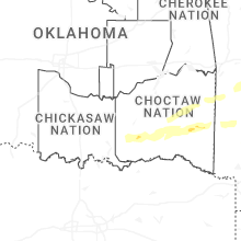 Regional Hail Map for Atoka, OK - Monday, March 9, 2026