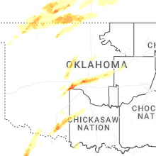 Regional Hail Map for Oklahoma City, OK - Tuesday, March 10, 2026