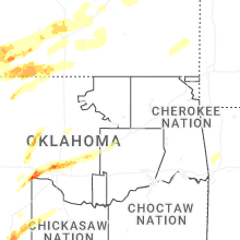 Regional Hail Map for Tulsa, OK - Tuesday, March 10, 2026
