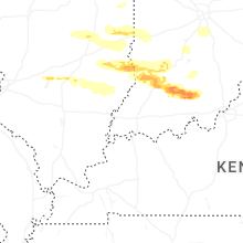 Regional Hail Map for Evansville, IN - Sunday, March 22, 2026