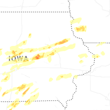 Regional Hail Map for Cedar Rapids, IA - Wednesday, April 15, 2026