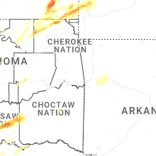Regional Hail Map for Fort Smith, AR - Wednesday, April 15, 2026