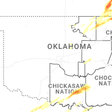 Regional Hail Map for Oklahoma City, OK - Wednesday, April 15, 2026