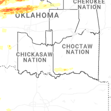 Regional Hail Map for Atoka, OK - Friday, April 17, 2026
