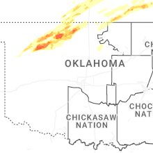 Regional Hail Map for Oklahoma City, OK - Friday, April 17, 2026