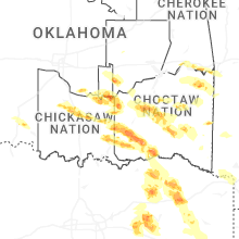 Regional Hail Map for Atoka, OK - Friday, April 24, 2026
