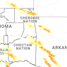 Regional Hail Map for Fort Smith, AR - Saturday, April 25, 2026