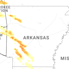 Regional Hail Map for Little Rock, AR - Saturday, April 25, 2026