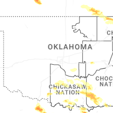 Regional Hail Map for Oklahoma City, OK - Saturday, April 25, 2026