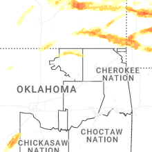 Regional Hail Map for Tulsa, OK - Sunday, April 26, 2026