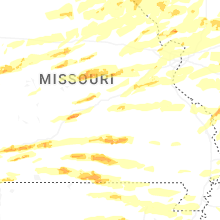 Regional Hail Map for Salem, MO - Monday, April 27, 2026