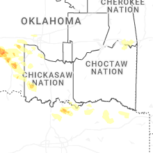 Regional Hail Map for Atoka, OK - Saturday, May 9, 2026
