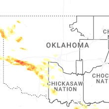 Regional Hail Map for Oklahoma City, OK - Saturday, May 9, 2026