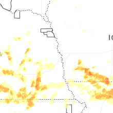 Regional Hail Map for Omaha, NE - Saturday, May 16, 2026