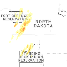 Regional Hail Map for Bismarck, ND - Tuesday, June 9, 2026