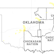 Regional Hail Map for Oklahoma City, OK - Thursday, June 11, 2026
