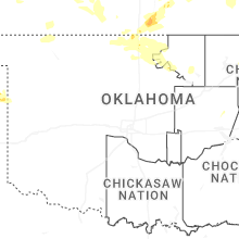 Regional Hail Map for Oklahoma City, OK - Saturday, June 13, 2026