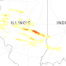 Regional Hail Map for Mattoon, IL - Wednesday, June 17, 2026
