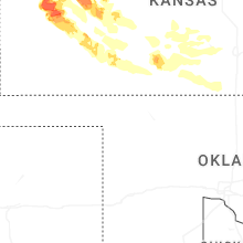 Regional Hail Map for Woodward, OK - Saturday, June 20, 2026