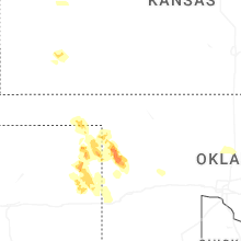 Regional Hail Map for Woodward, OK - Tuesday, June 23, 2026
