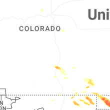 Regional Hail Map for Pueblo, CO - Thursday, June 25, 2026