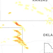 Regional Hail Map for Woodward, OK - Thursday, June 25, 2026