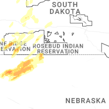 Regional Hail Map for Valentine, NE - Saturday, June 27, 2026